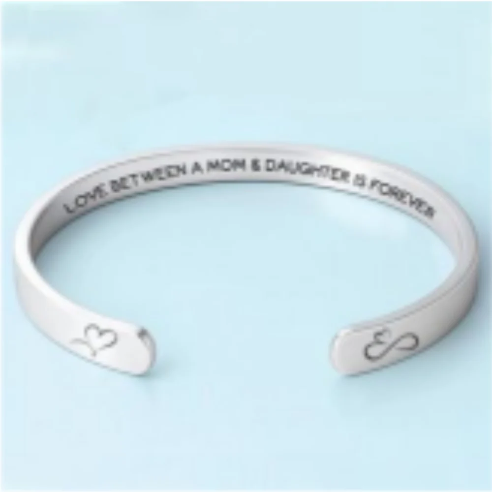 Love Between A Mother And Daughter - Personalized Custom Bracelet Cuff - Image 6