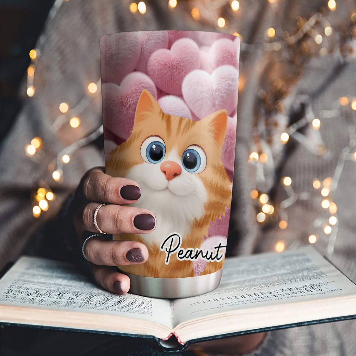 Love My Cats - Personalized Custom 3D Effect Tumbler - Image 2