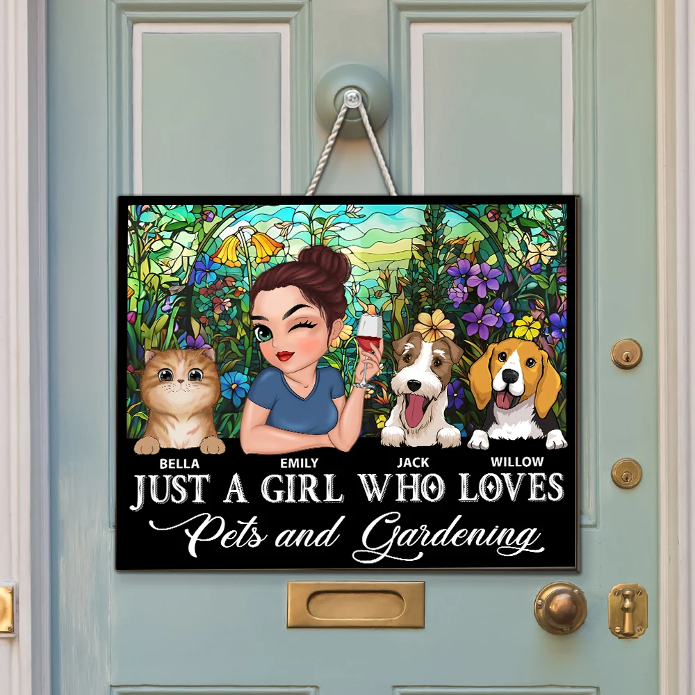 Love Pet And Gardening - Personalized Custom Wood Sign - Image 2