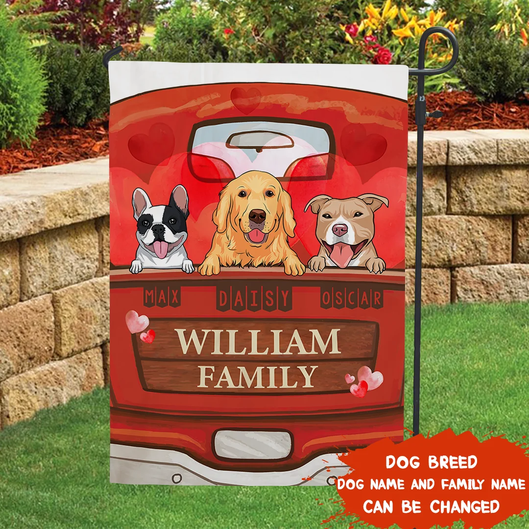 Love Pets Family – Personalized Custom Garden Flag - Gifts For Dog Lovers - Image 2