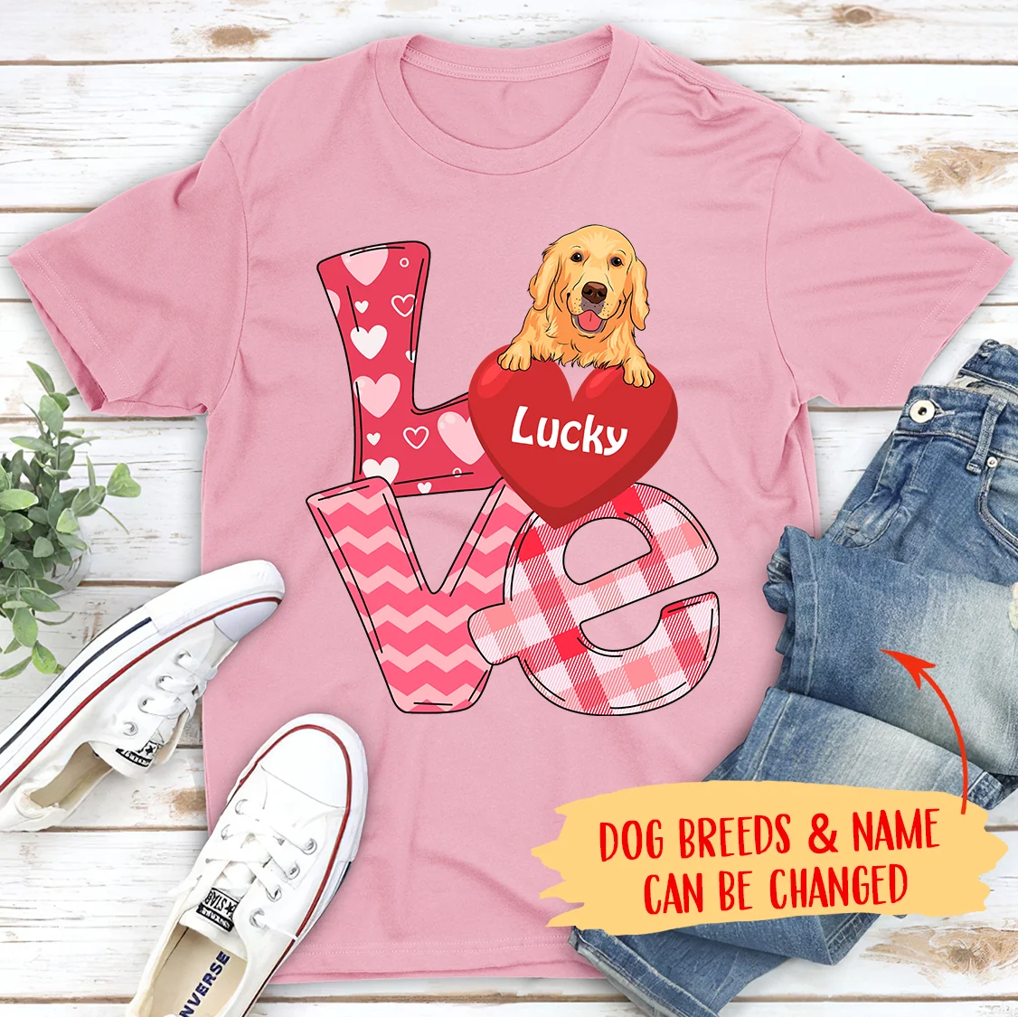 Love Valentine - Personalized Custom Unisex T-shirt - Image 3