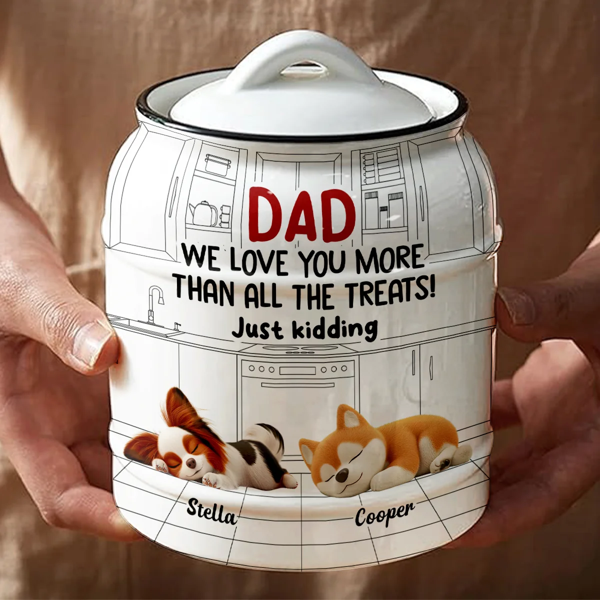 Love You More Than All The Treats - Personalized Custom Ceramic Jar - Image 3