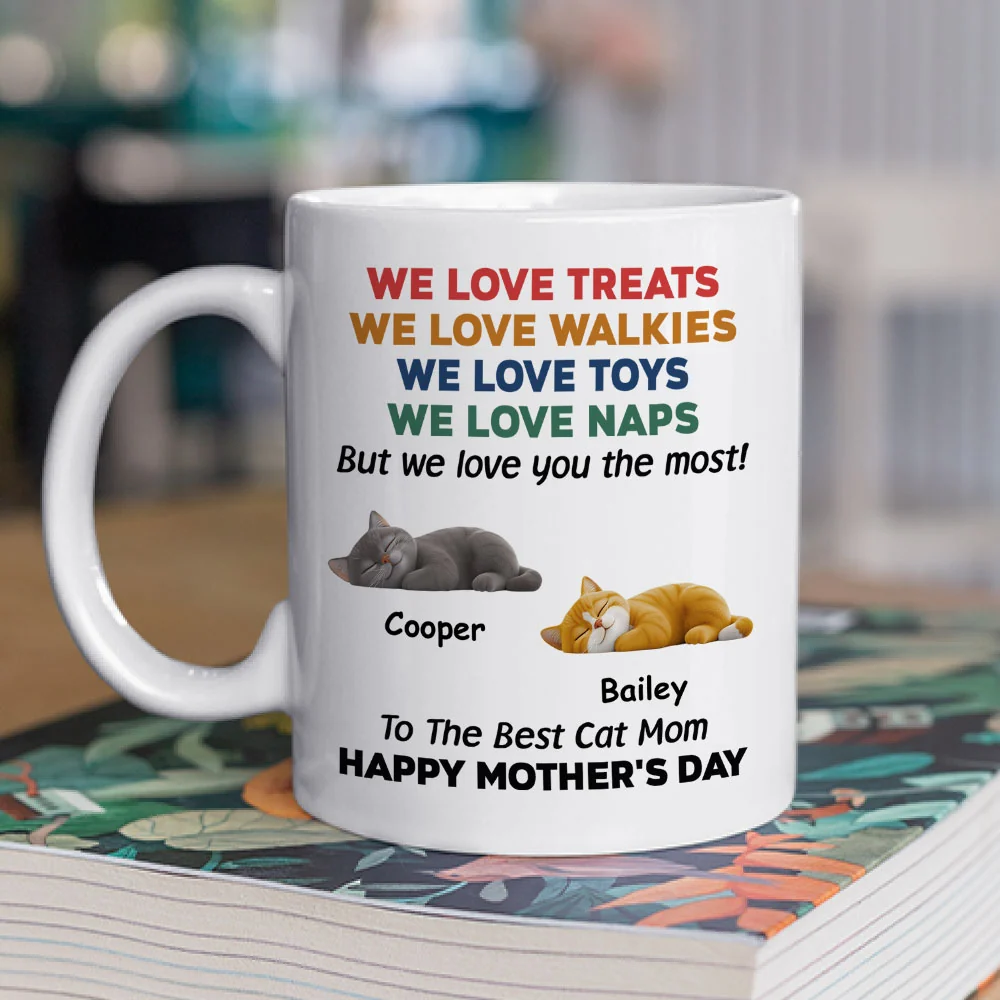 Love You The Most Cat Version 2 - Personalized Custom Coffee Mug - Image 2