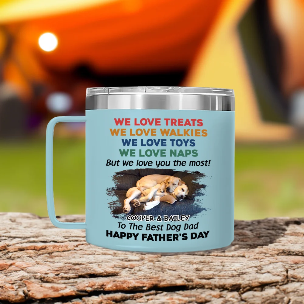 Love You The Most Version 2 Photo - Personalized Custom 14oz Stainless Steel Tumbler With Handle - Image 2