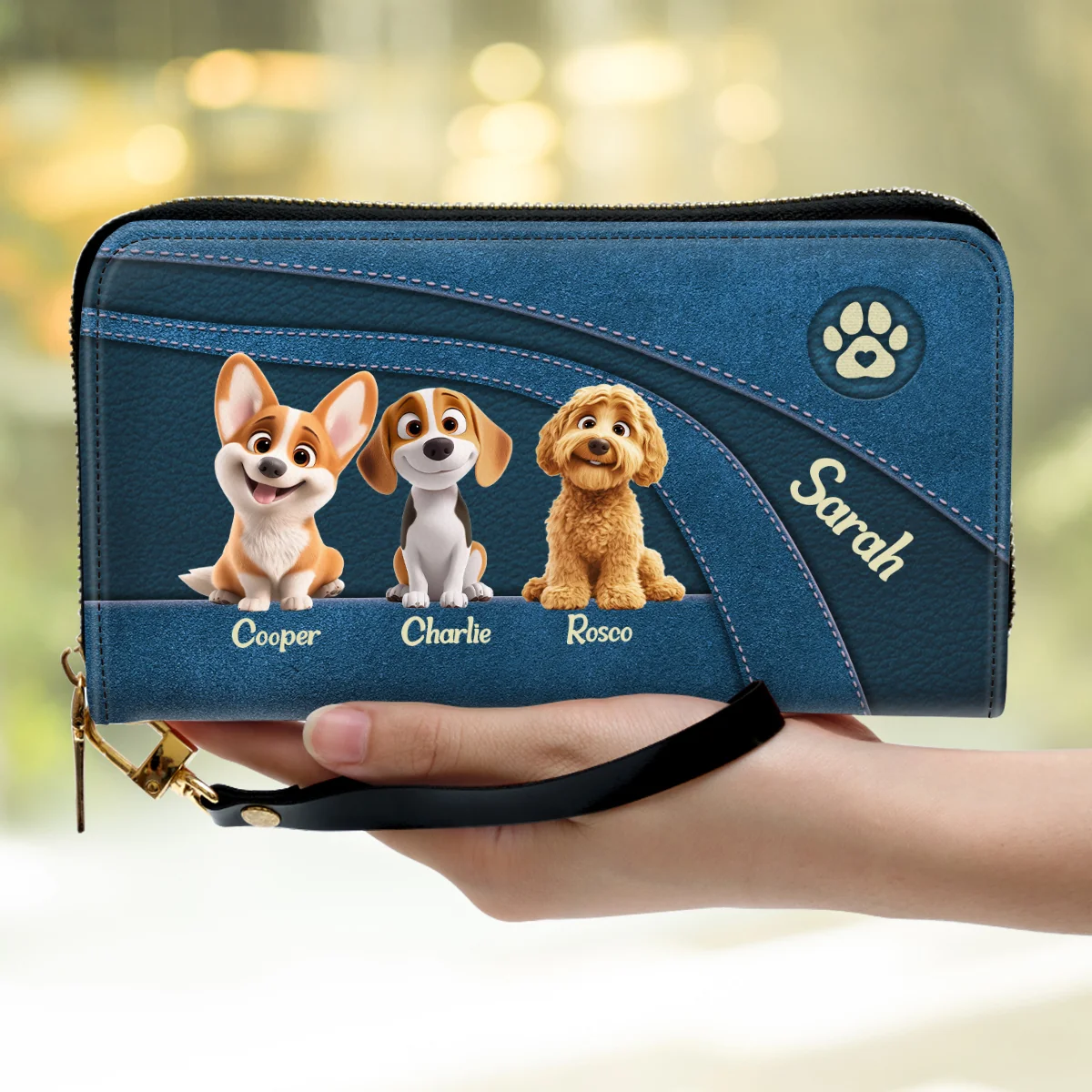 Lovely Baby Dogs Cartoon - Personalized Custom Leather Wallet - Image 5