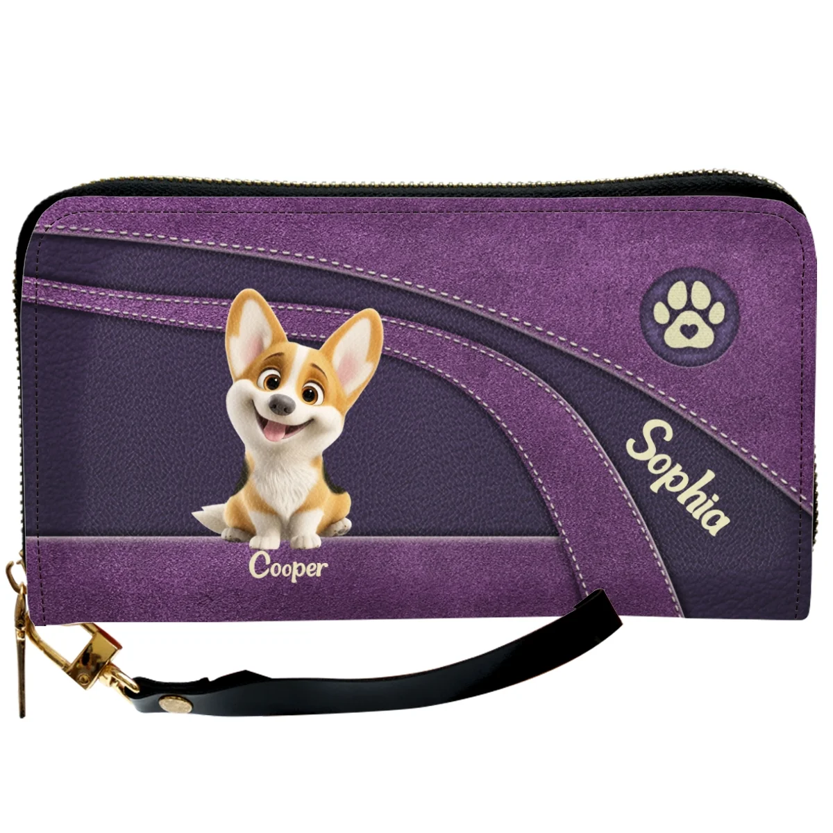 Lovely Baby Dogs Cartoon - Personalized Custom Leather Wallet - Image 6