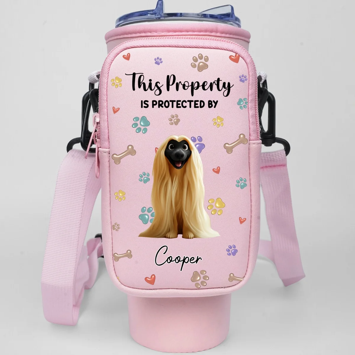 Lovely Cartoon Dogs - Personalized Custom 40oz Water Bottle Carrier Bag - Image 7