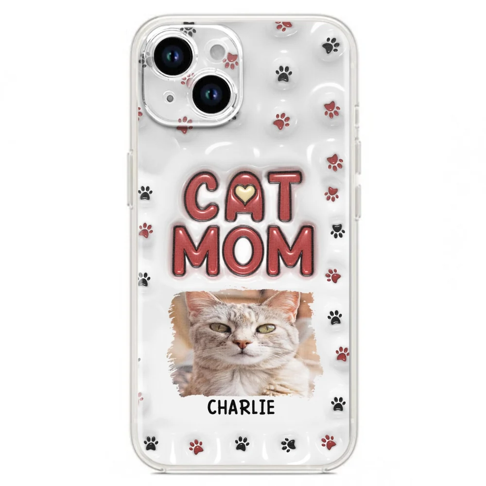 Lovely Cat Mom Photo - Personalized Custom 3D Inflated Effect Phone Case - Image 16