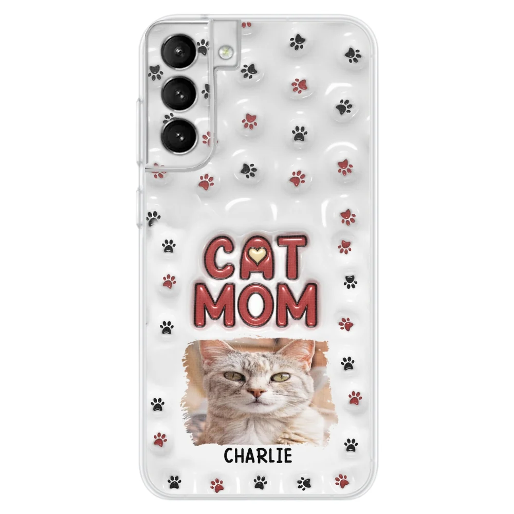 Lovely Cat Mom Photo - Personalized Custom 3D Inflated Effect Phone Case - Image 24