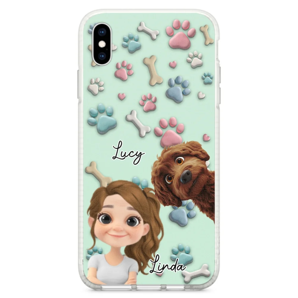 Lovely Dog And Human Cartoon - Personalized Custom Phone Case - Image 22