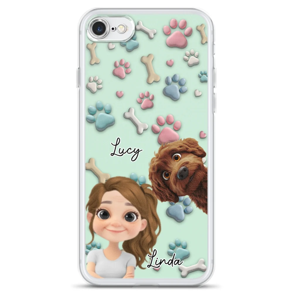 Lovely Dog And Human Cartoon - Personalized Custom Phone Case - Image 4