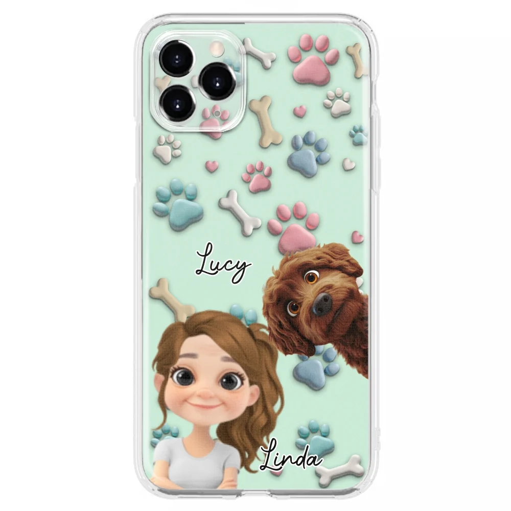 Lovely Dog And Human Cartoon - Personalized Custom Phone Case - Image 8