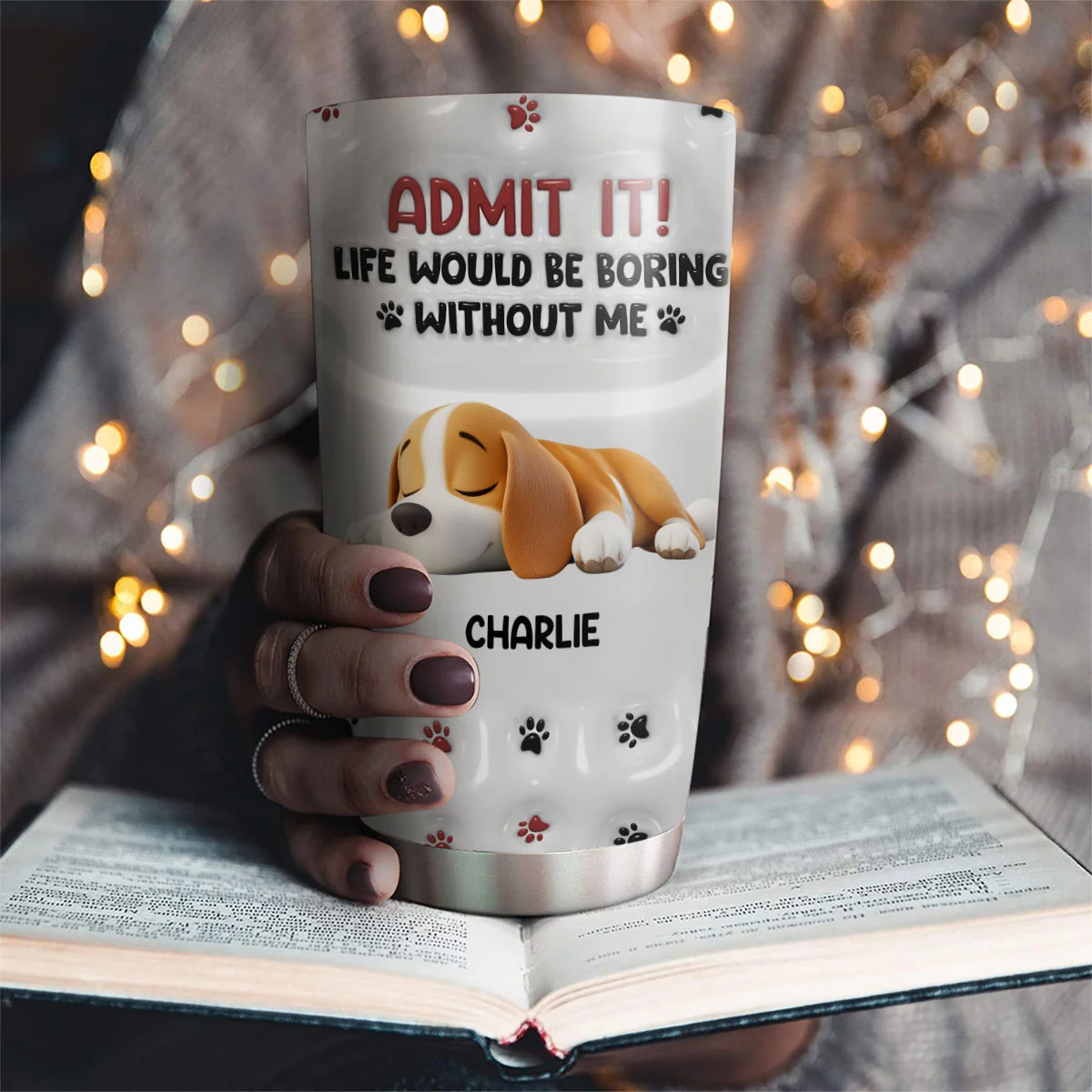 Lovely Dog Baby - Personalized Custom 3D Inflated Effect Tumbler - Image 2