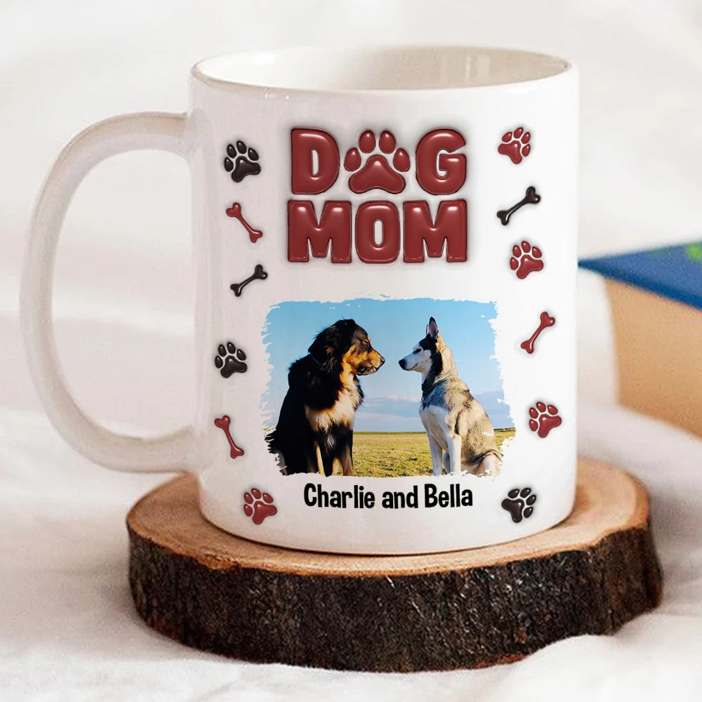 Lovely Dog Mama Photo - Personalized Custom 3D Inflated Effect Mug - Image 2