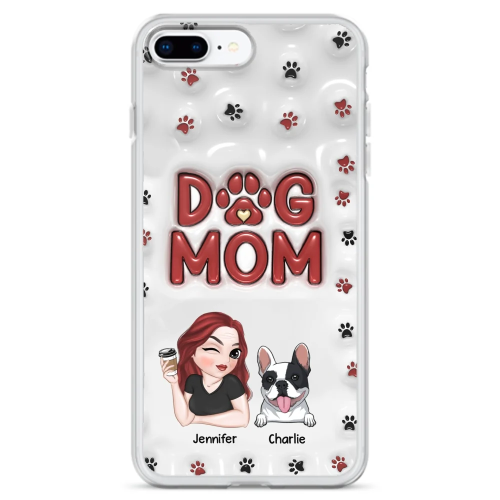Lovely Dog Mom - Personalized Custom 3D Inflated Effect Phone Case - Image 6