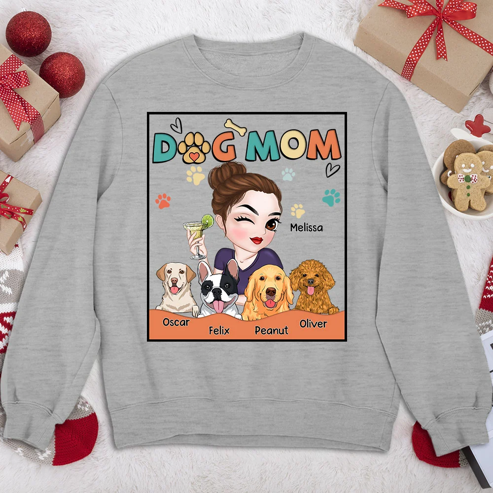Lovely Dog Mom - Personalized Custom Sweatshirt - Image 4