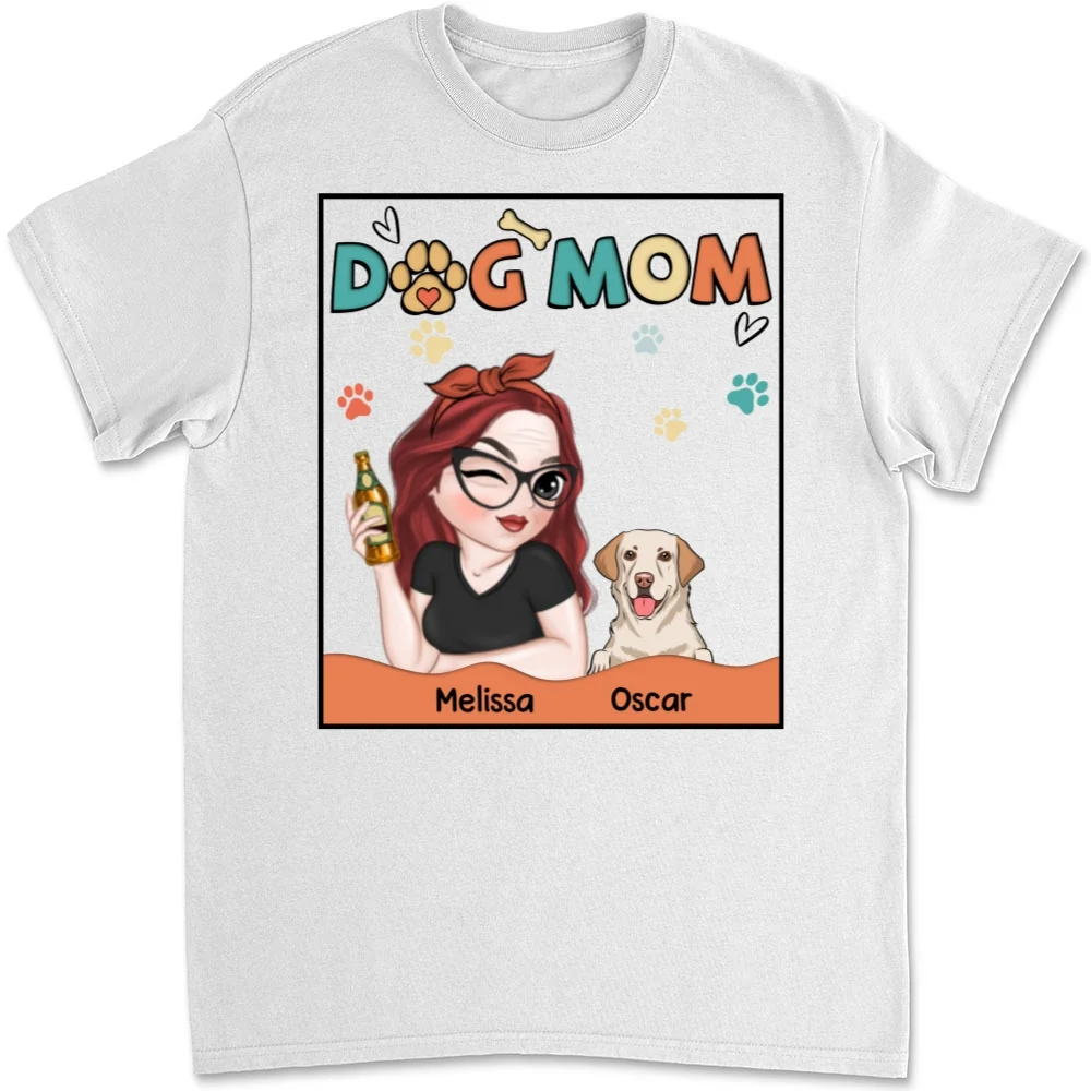 Lovely Dog Mom - Personalized Custom Unisex T-shirt - Image 6