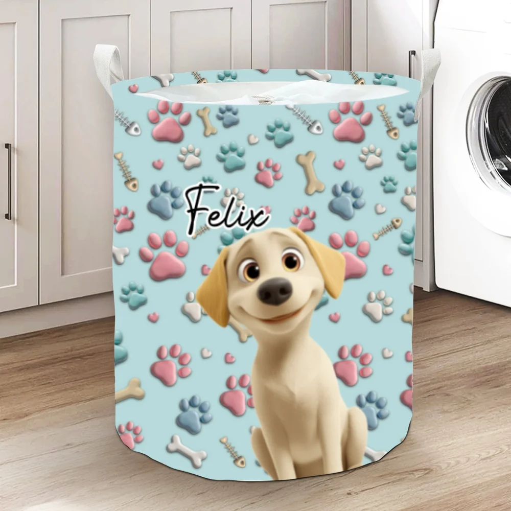 Lovely Pet Cartoon - Personalized Custom Laundry Basket - Image 8
