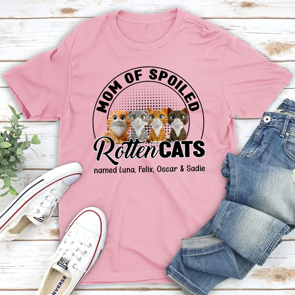 Lovely Spoiled Rotten Cat Chibi Cartoon - Personalized Custom Unisex T-Shirt - Image 4