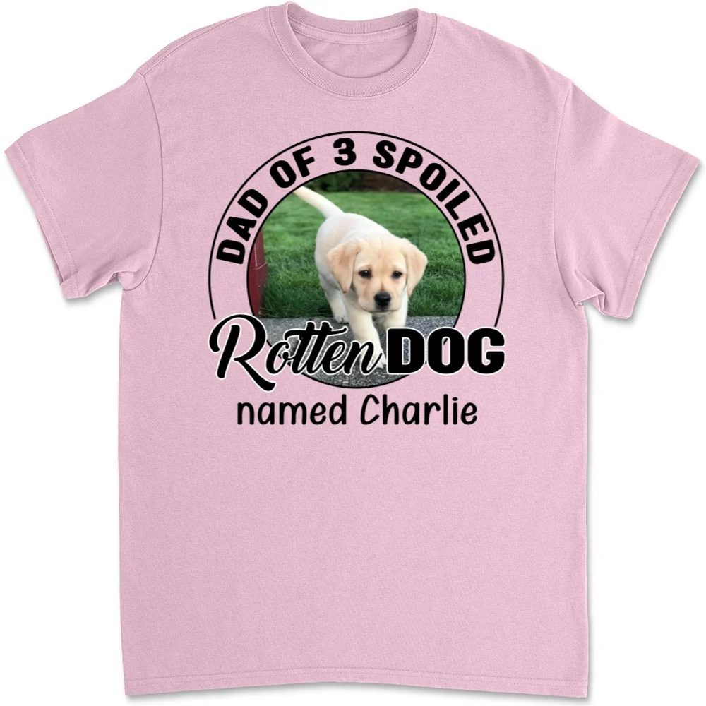 Lovely Spoiled Rotten Dog Chibi Cartoon Photo - Personalized Custom Unisex T-Shirt - Image 9