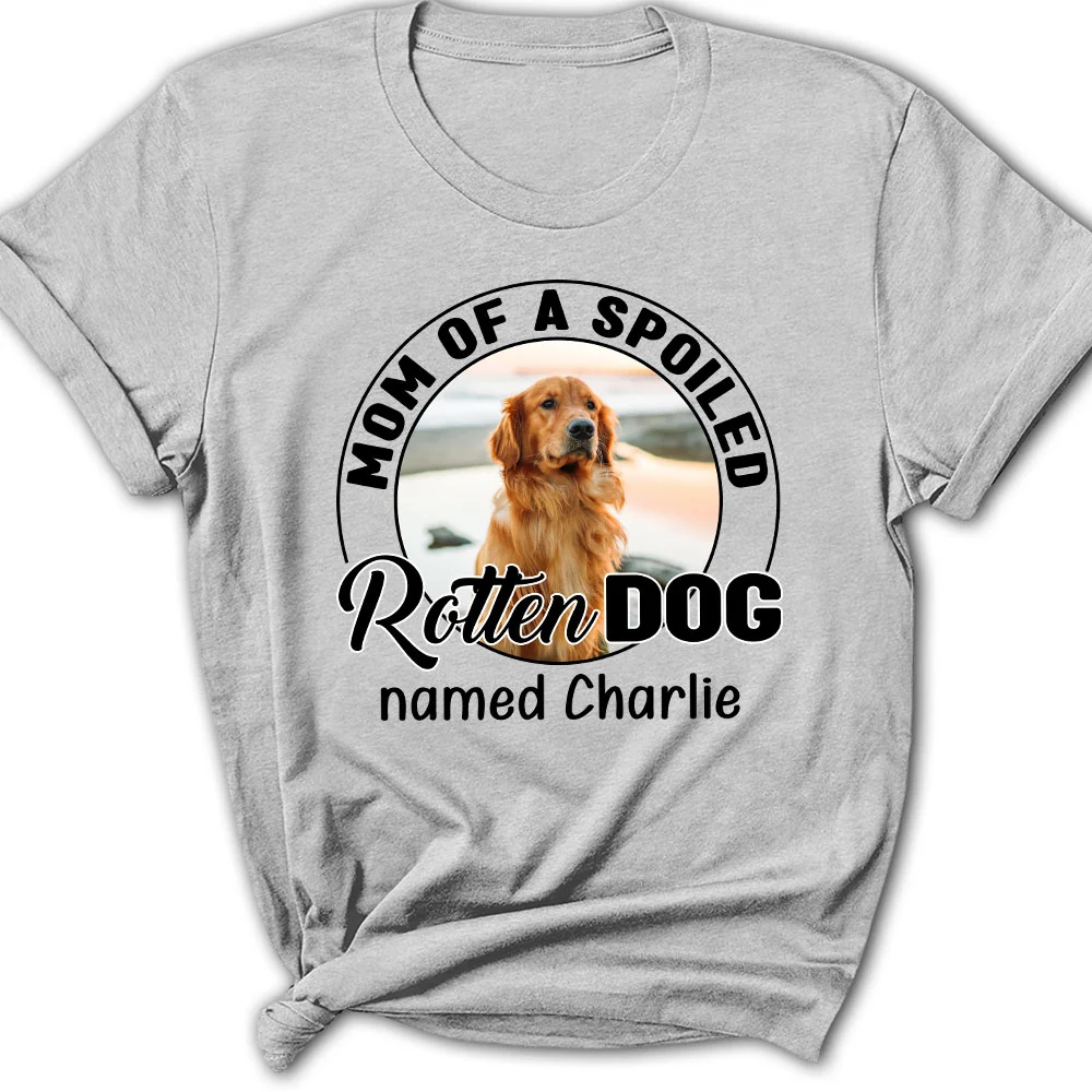 Lovely Spoiled Rotten Dog Chibi Cartoon Ver Christmas Photo - Personalized Custom Women T-Shirt
