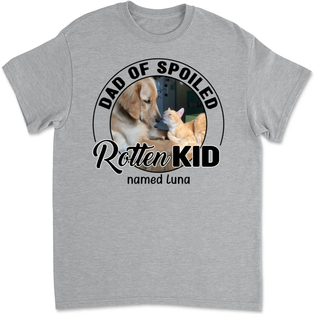 Lovely Spoiled Rotten Pet Chibi Cartoon Photo - Personalized Custom Unisex T-Shirt - Image 7