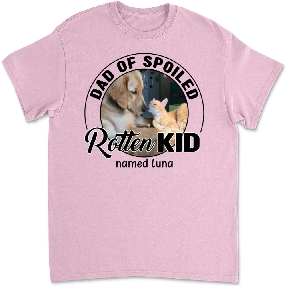 Lovely Spoiled Rotten Pet Chibi Cartoon Photo - Personalized Custom Unisex T-Shirt - Image 9