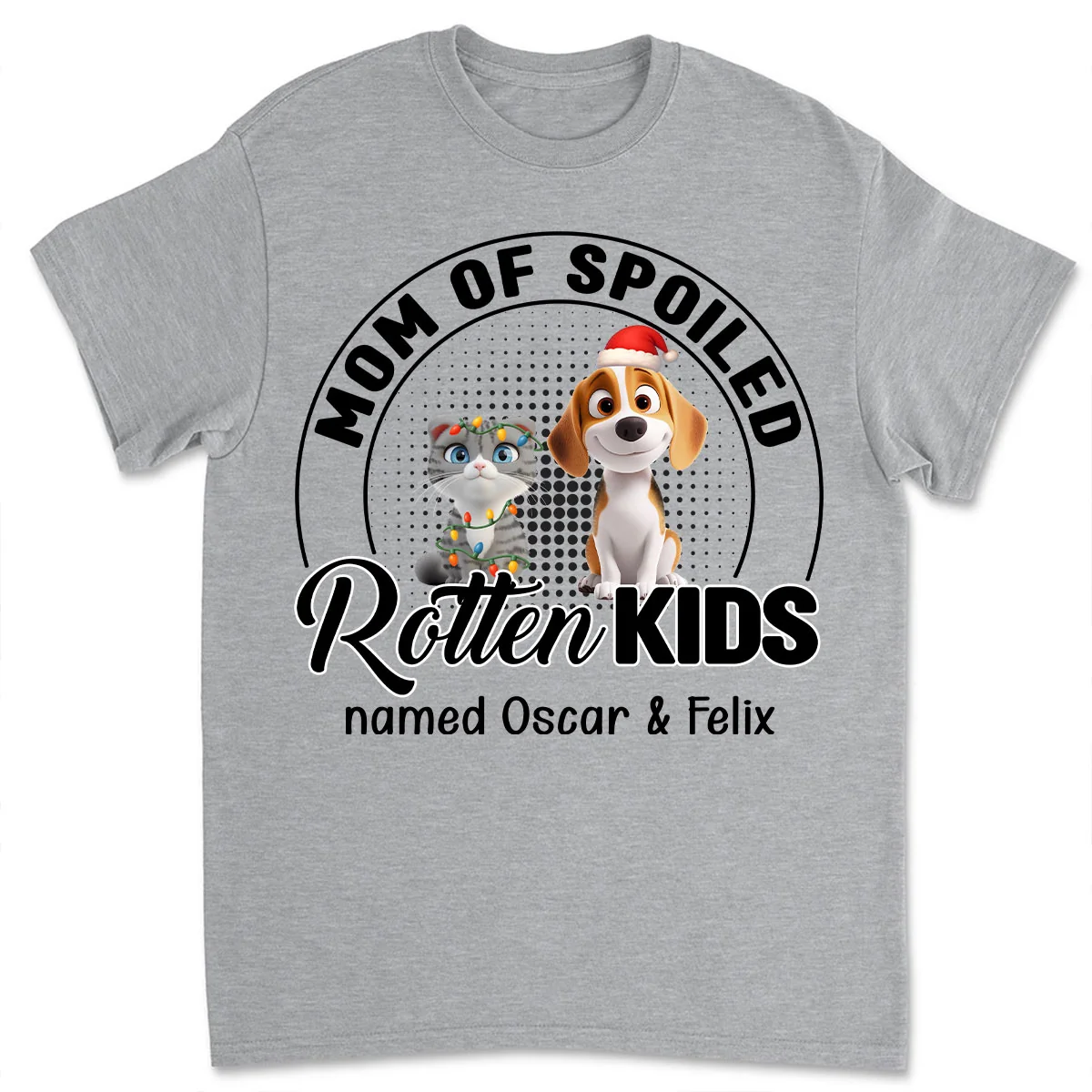 Lovely Spoiled Rotten Pet Chibi Cartoon Ver Christmas - Personalized Custom Unisex T-Shirt