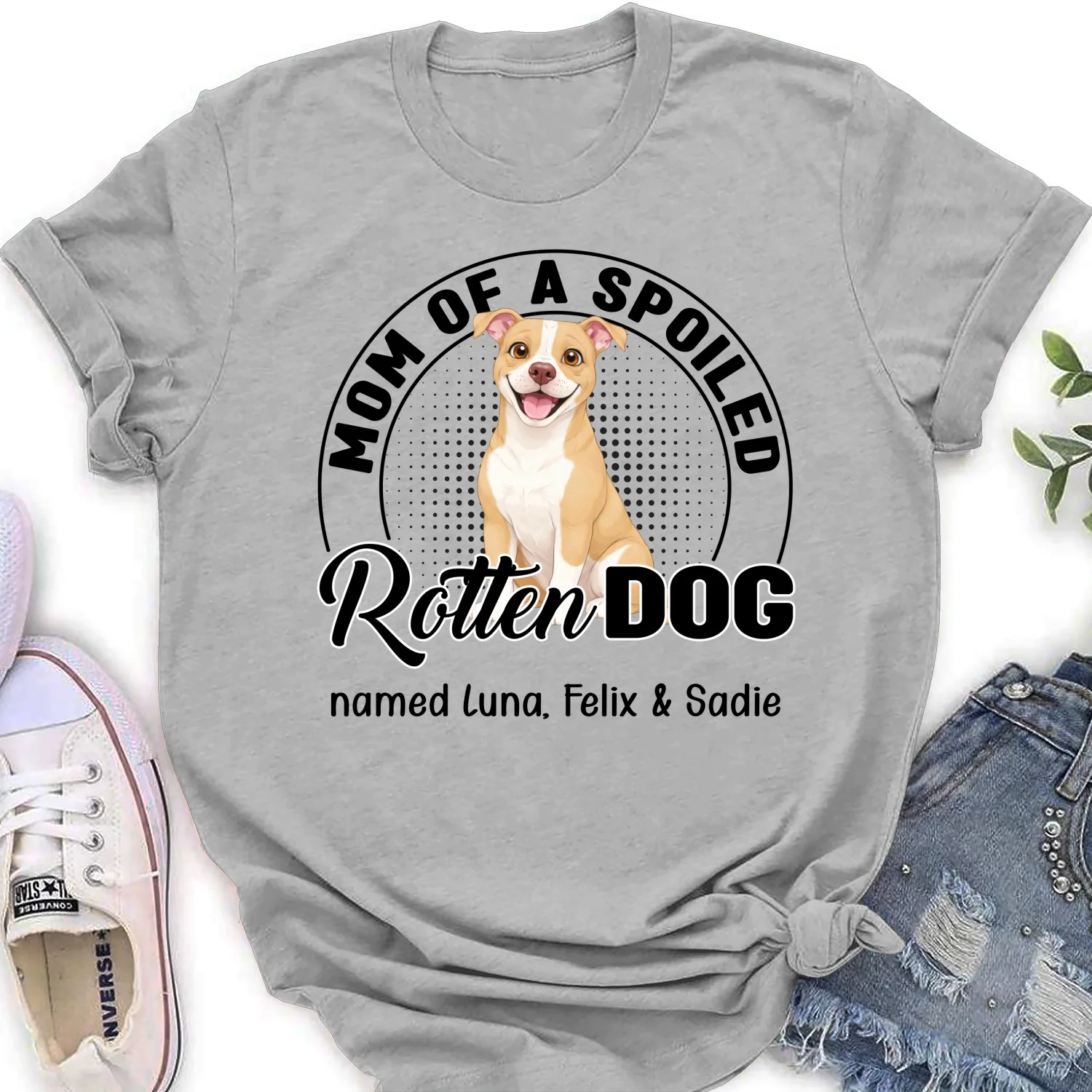 Lovely Spoiled Rotten Storybook Dog - Personalized Custom Women's T-Shirt - Image 7