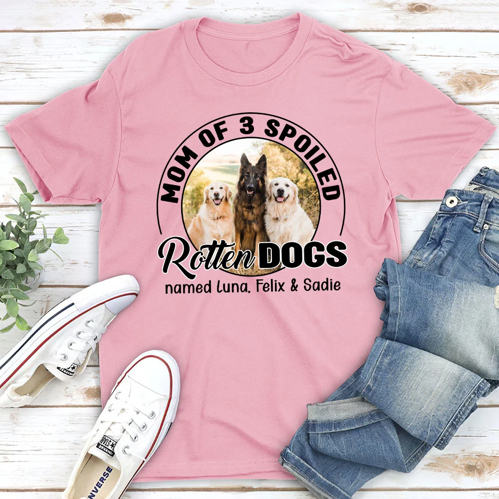 Lovely Spoiled Rotten Storybook Dog Photo - Personalized Custom Unisex T-Shirt - Image 5