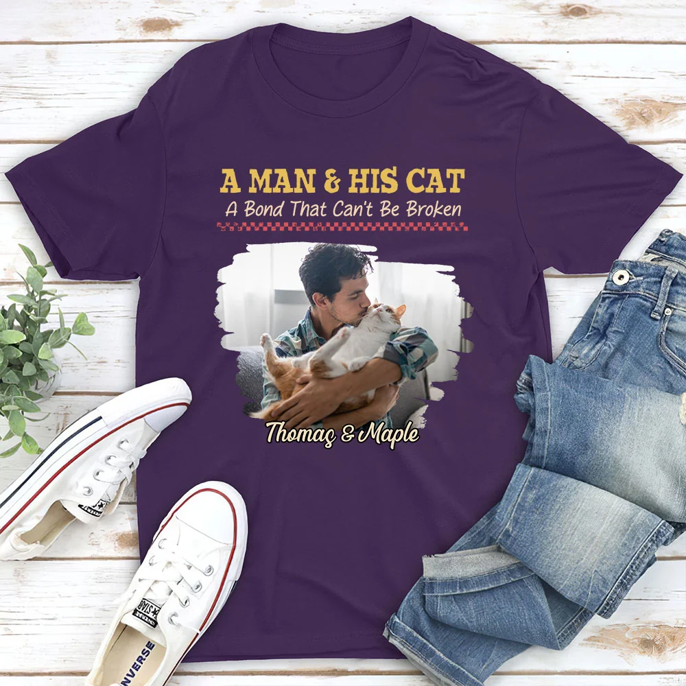 Man And Cats Photo - Personalized Custom Shirt - Image 3