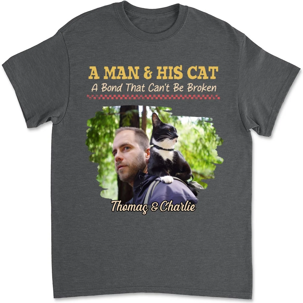 Man And Cats Photo - Personalized Custom Shirt - Image 7