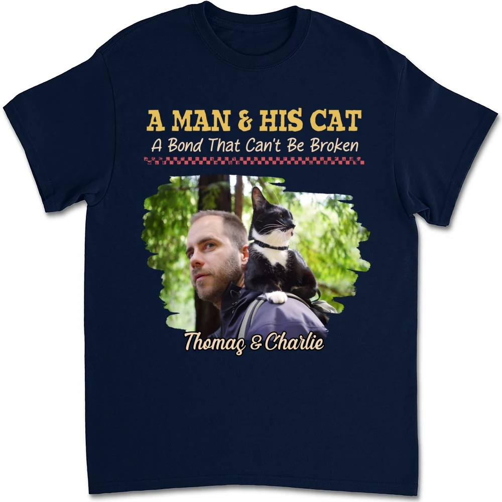 Man And Cats Photo - Personalized Custom Shirt - Image 9