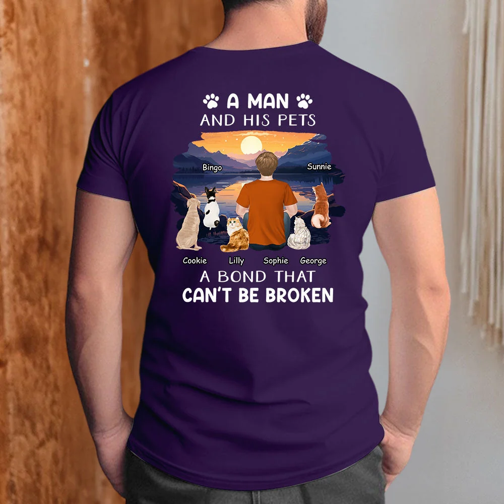 Man With Pets - Personalized Custom Premium T-shirt - Image 5
