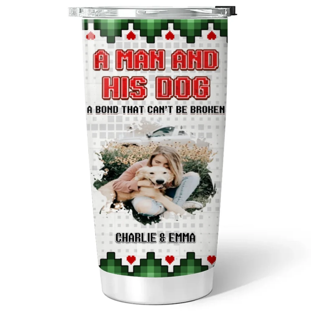 Me And My Dog Christmas Photo - Personalized Custom Tumbler - Image 5