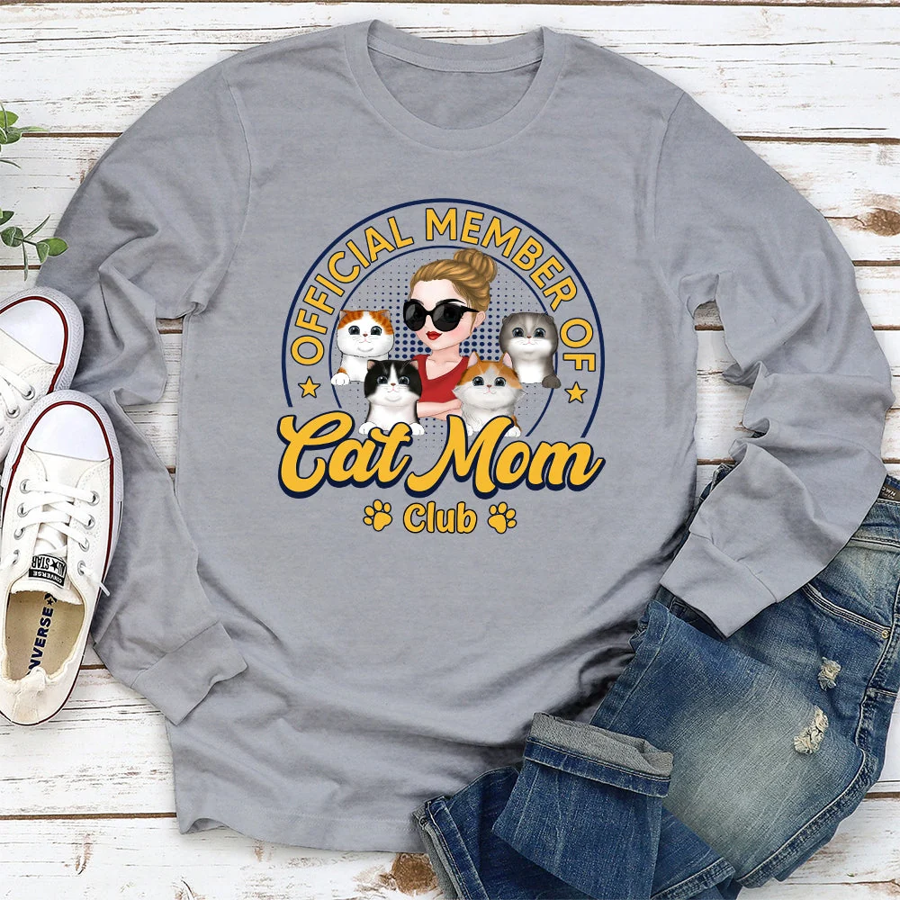 Member Of Cat Mom Club - Personalized Custom Long Sleeve T-shirt - Image 3