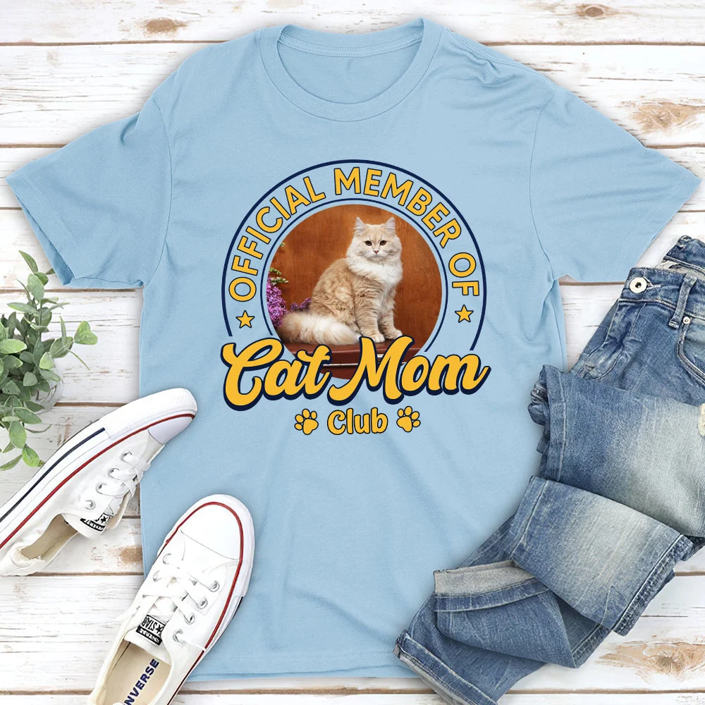 Member Of Cat Mom Club Photo - Personalized Custom Unisex T-shirt - Image 3