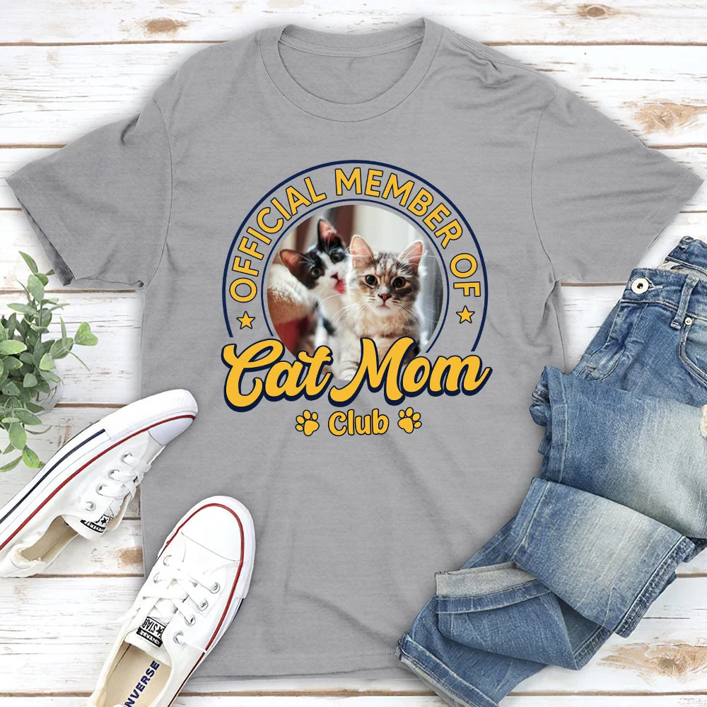 Member Of Cat Mom Club Photo - Personalized Custom Unisex T-shirt - Image 4