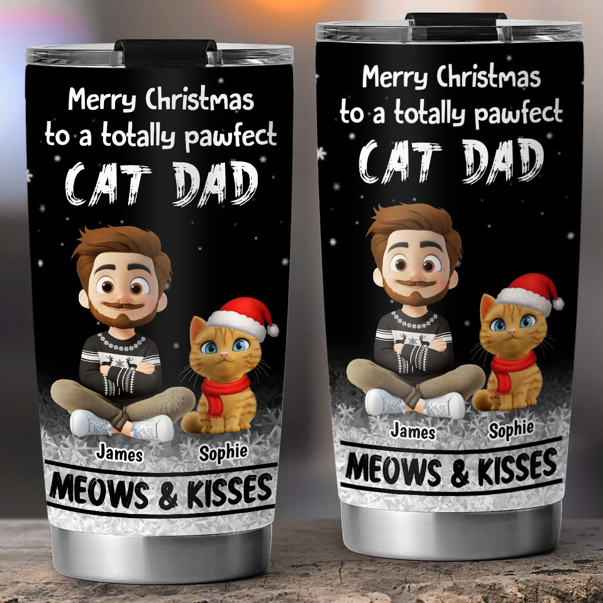 Meow And Kiss Are All You Need - Personalized Custom Tumbler - Image 3