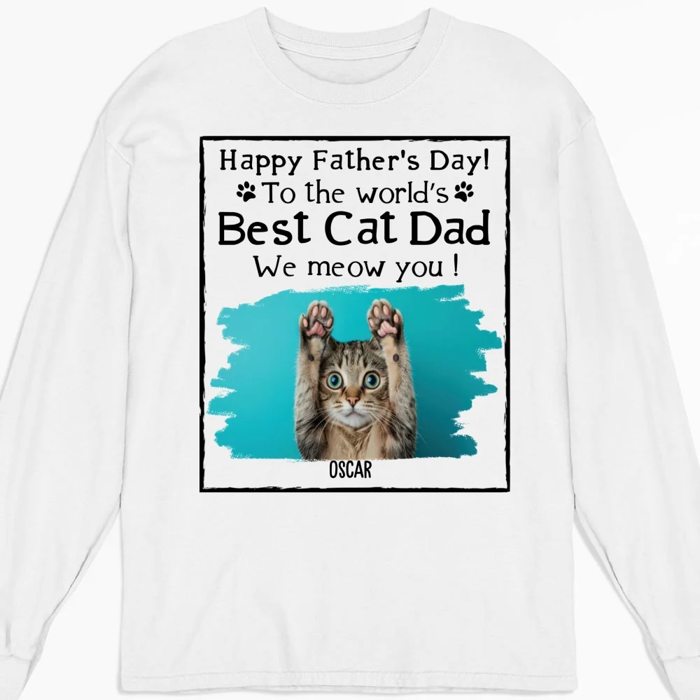 Meow Best Cat Parent Cartoon Photo - Personalized Custom Long Sleeve T-Shirt - Image 4