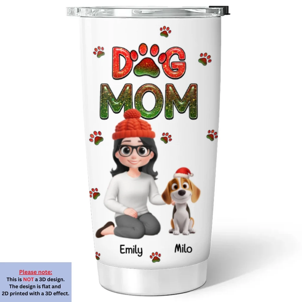 Merry Christmas Dog Mom - Personalized Custom Tumbler - Image 6