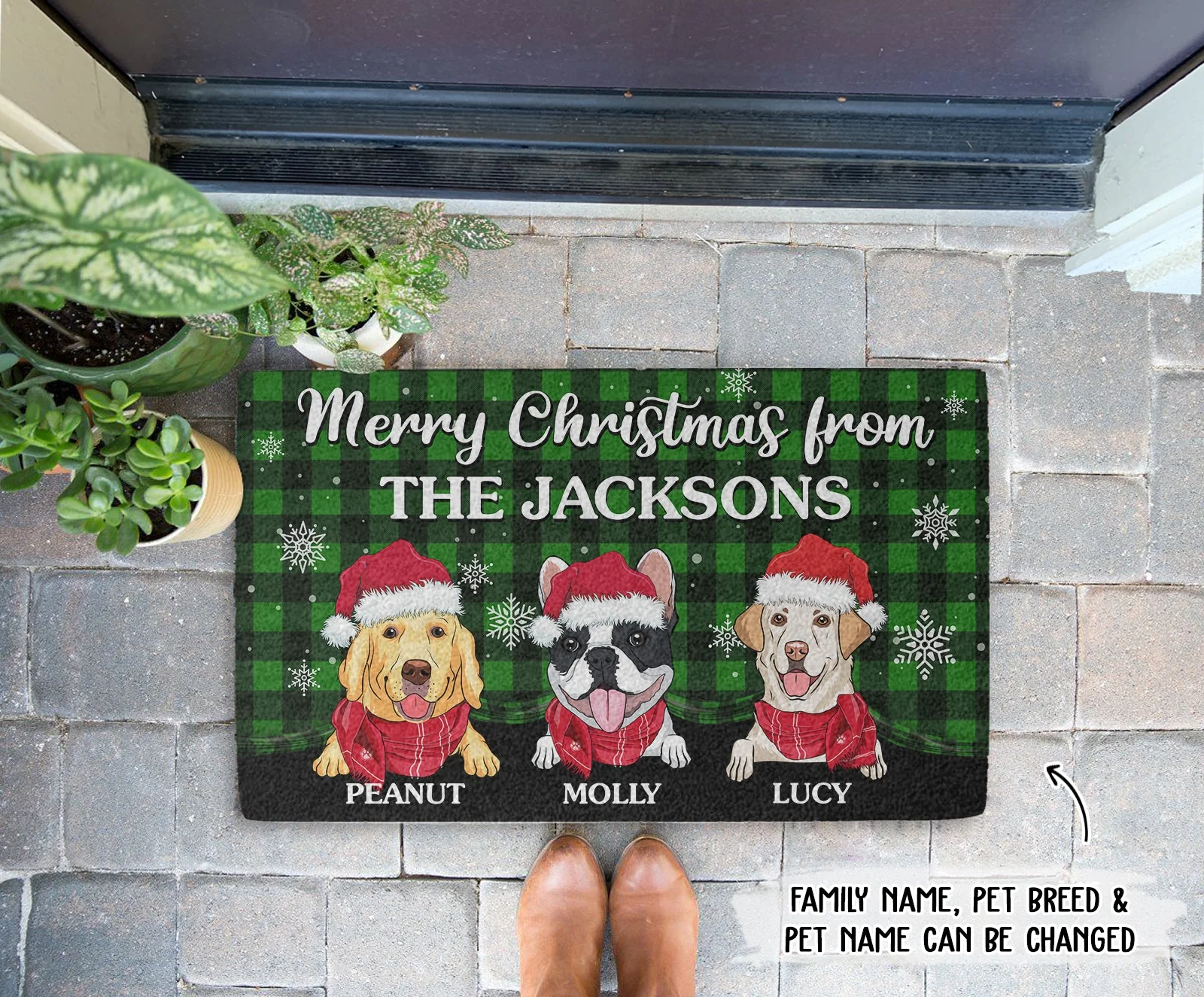 Merry Christmas Family - Personalized Custom Doormat - Image 2