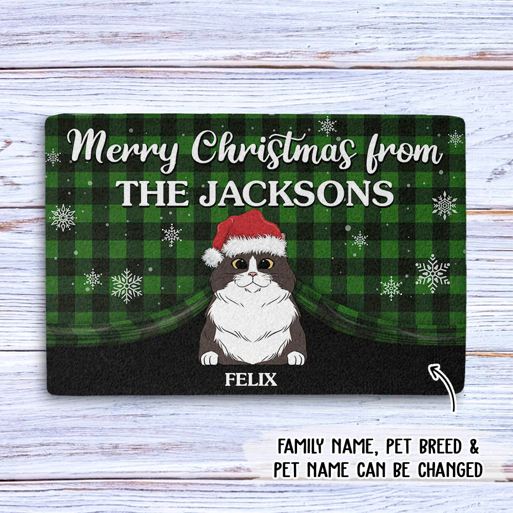Merry Christmas Family - Personalized Custom Doormat - Image 4