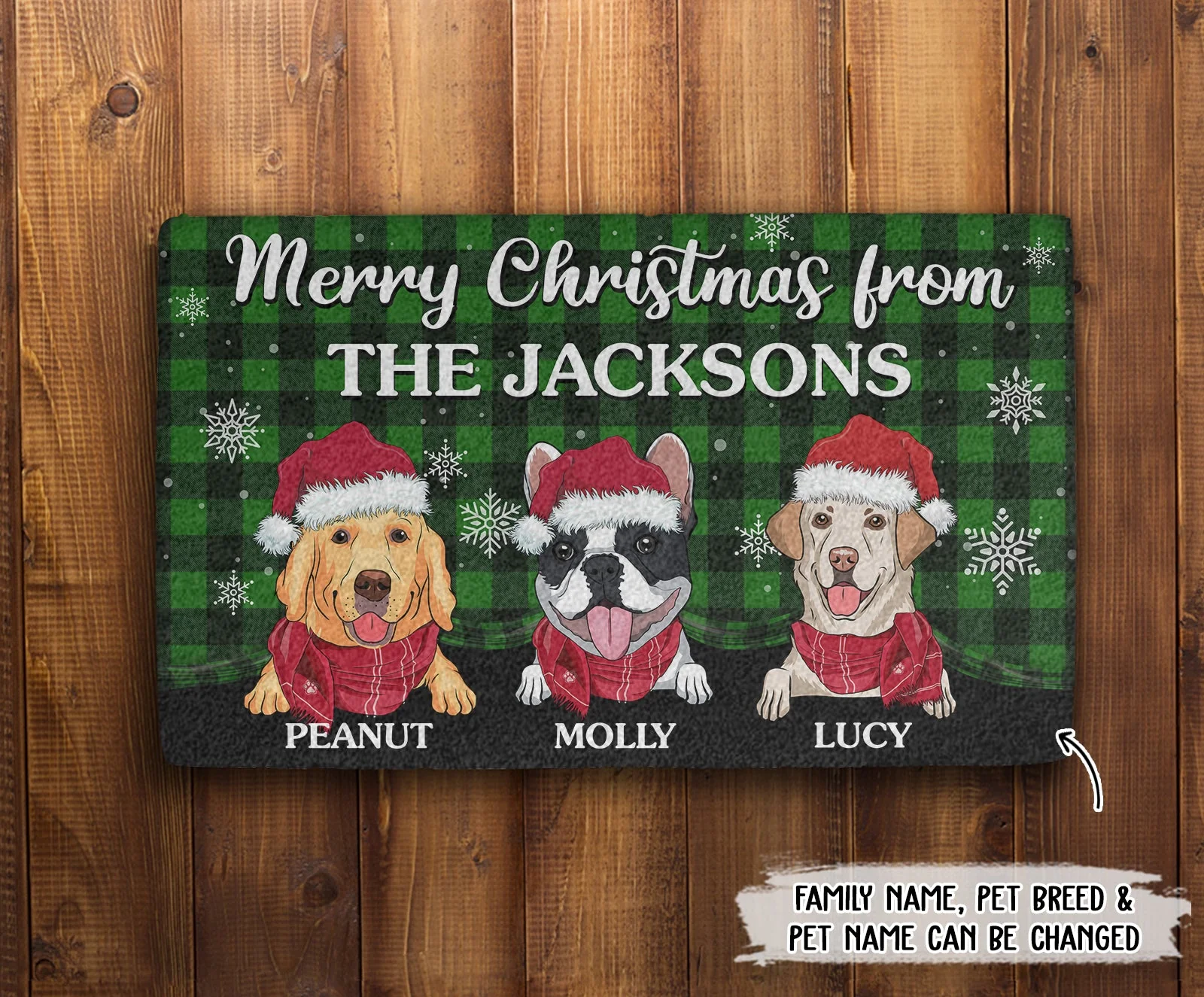 Merry Christmas Family - Personalized Custom Doormat - Image 6