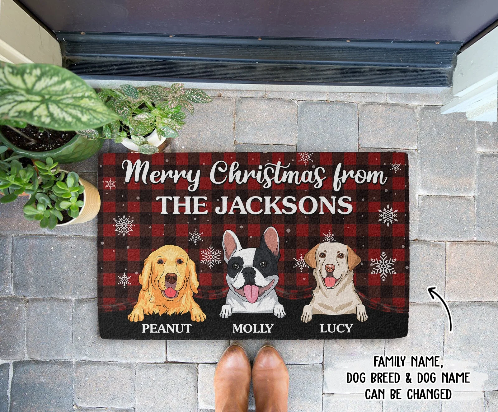 Merry Christmas - Personalized Custom Doormat - Image 3