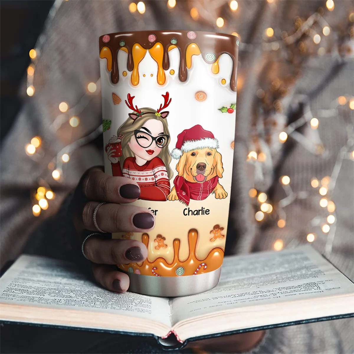 Merry Christmas The Snack Dealer - Personalized Custom 3D Inflated Effect Tumbler - Image 4