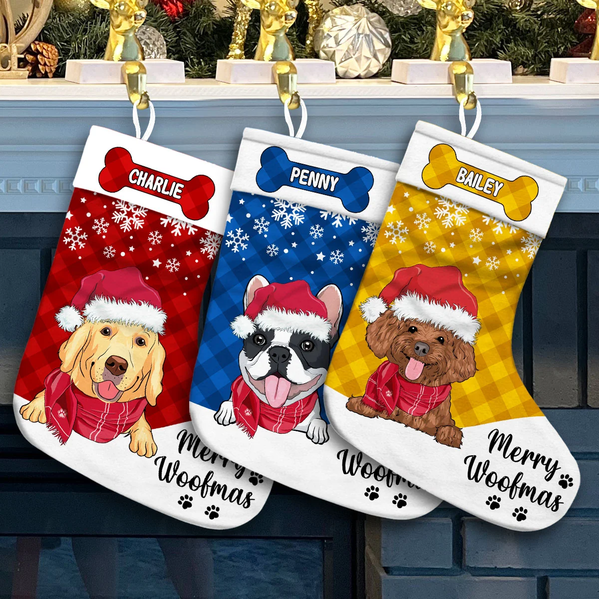Merry Woofmas - Personalized Custom Christmas Stocking - Image 3
