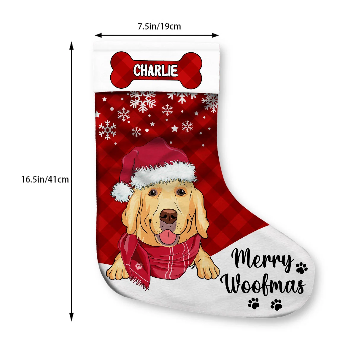 Merry Woofmas - Personalized Custom Christmas Stocking - Image 5