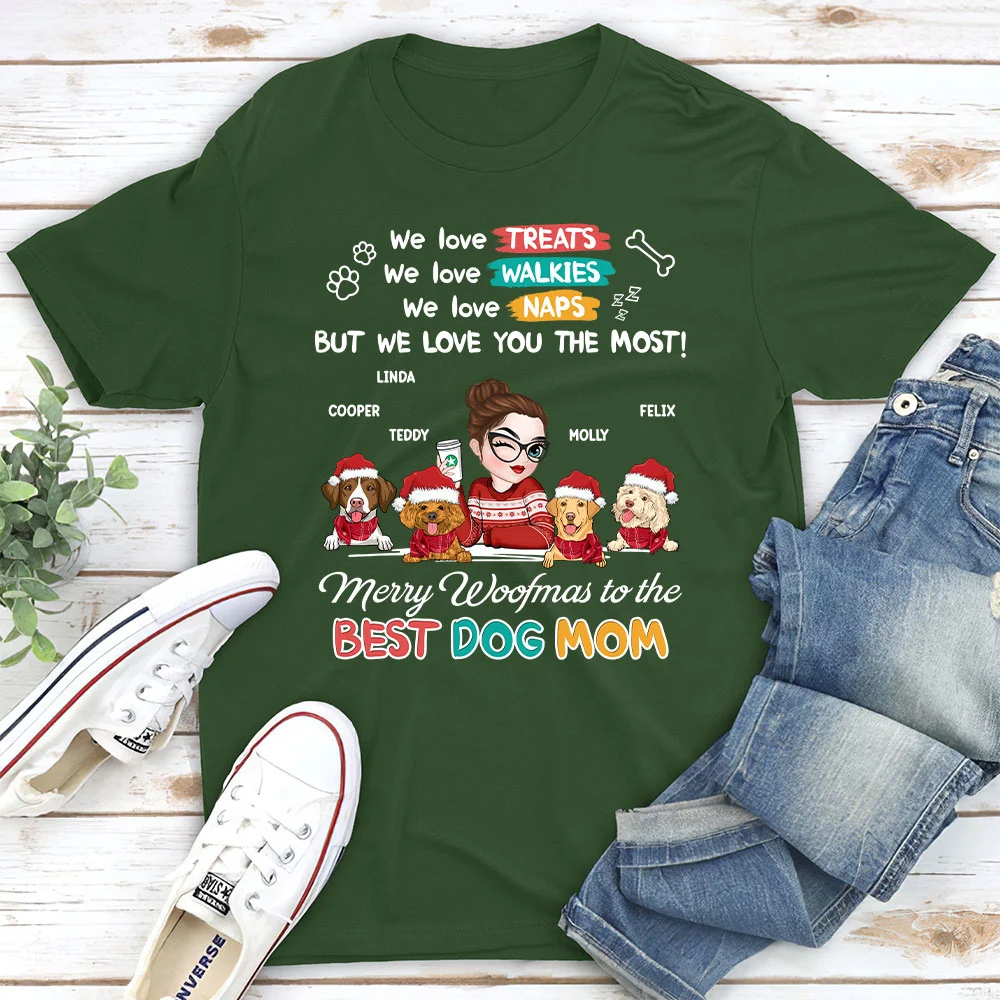 Merry Woofmas To Dad Mom - Personalized Custom Unisex T-shirt - Image 6