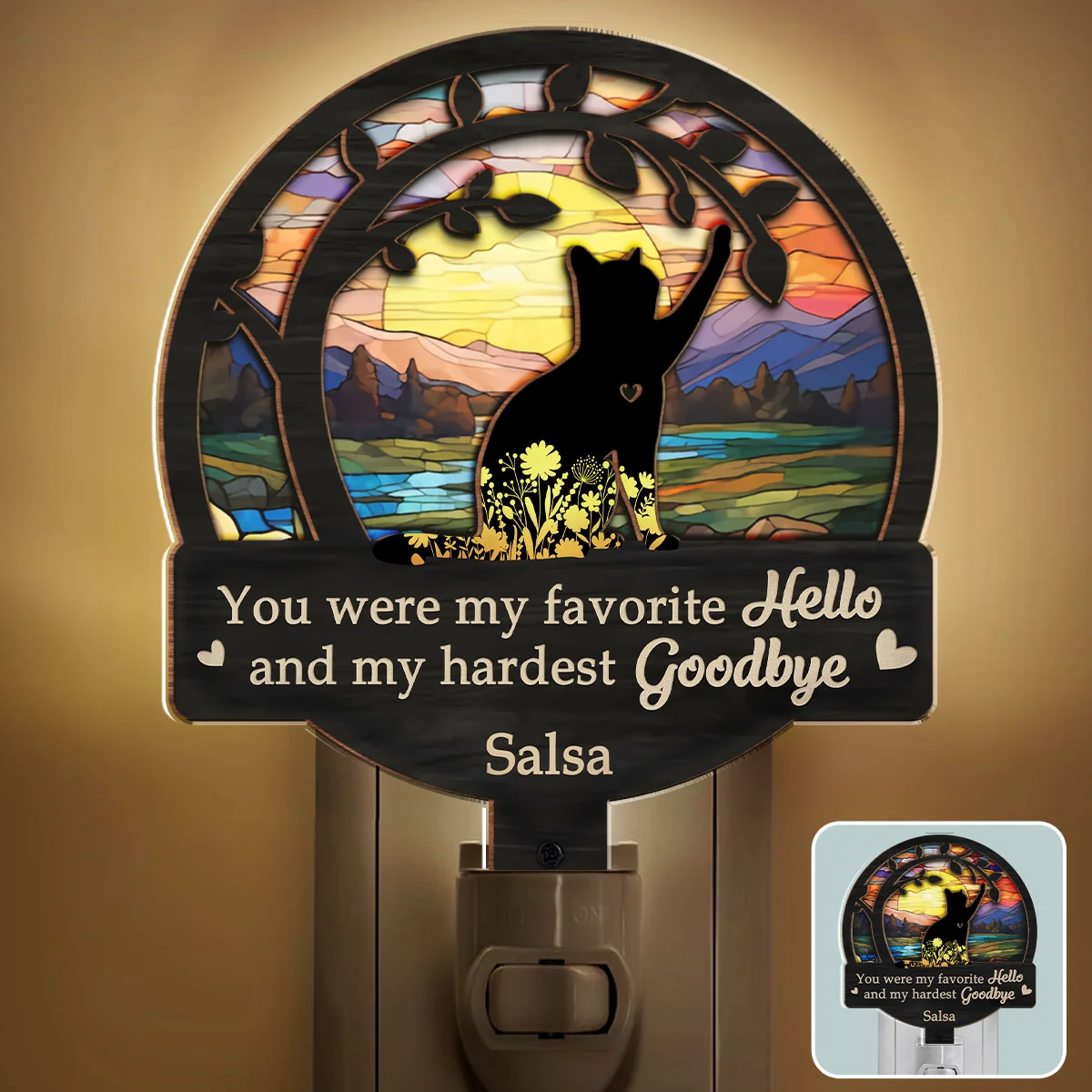Miss You For The Rest Of Mine - Personalized Custom Wood And Acrylic Night Light